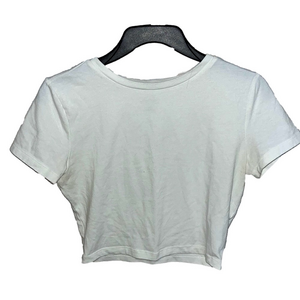 wild fable white shirt sleeve tee crop top